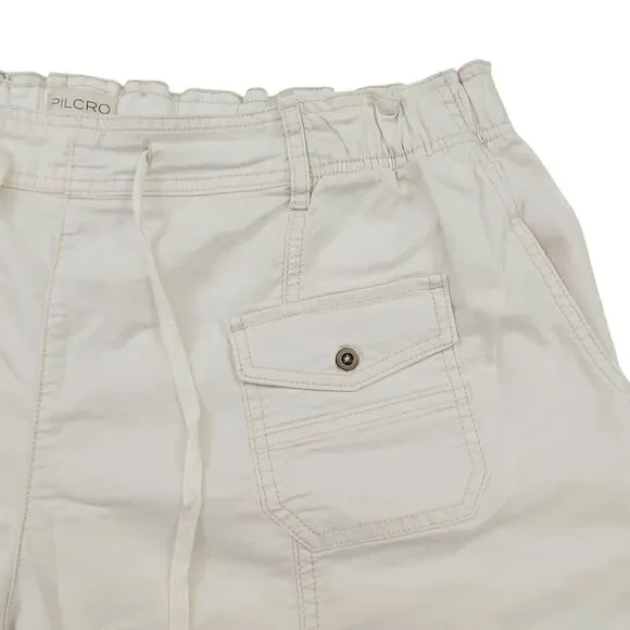 Anthropologie Pilcro Cargo Pants Womens 1X Beige Utility Drawstring Relaxed Fit - Picture 4 of 12